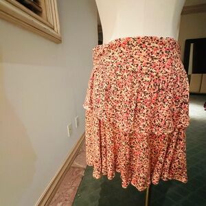 Frenchi Multicolor Floral A-Line Skirt